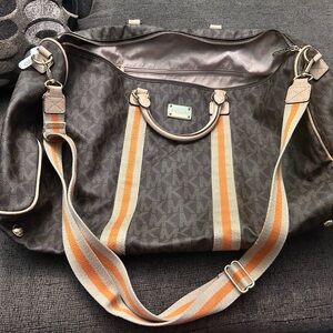 Michael Kors Men's Duffel Bag in Brown and Orange